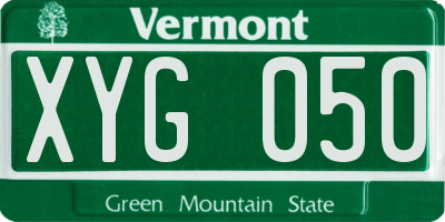 VT license plate XYG050