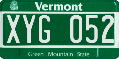 VT license plate XYG052