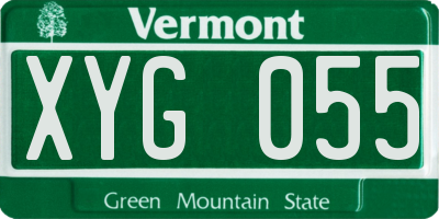 VT license plate XYG055