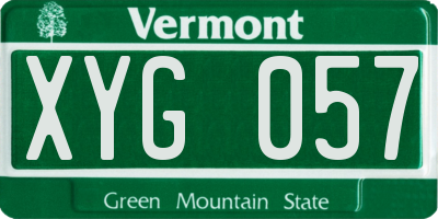 VT license plate XYG057