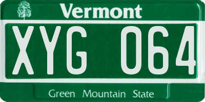 VT license plate XYG064