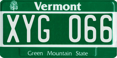 VT license plate XYG066