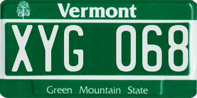 VT license plate XYG068