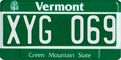 VT license plate XYG069