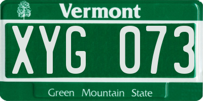 VT license plate XYG073