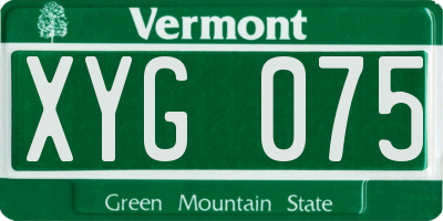 VT license plate XYG075
