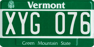 VT license plate XYG076