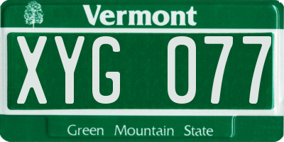 VT license plate XYG077