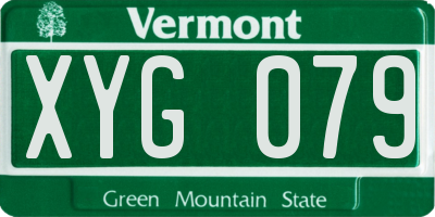 VT license plate XYG079