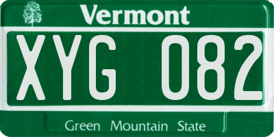 VT license plate XYG082