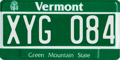 VT license plate XYG084
