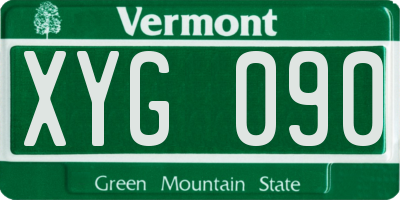 VT license plate XYG090