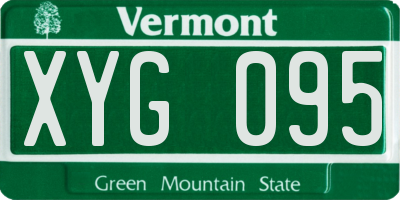 VT license plate XYG095