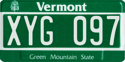 VT license plate XYG097