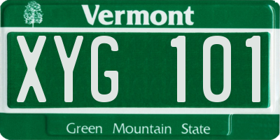 VT license plate XYG101