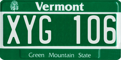 VT license plate XYG106
