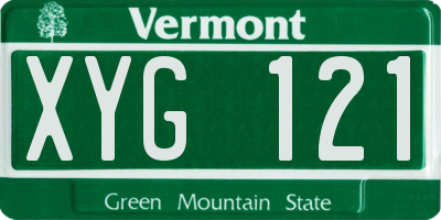 VT license plate XYG121