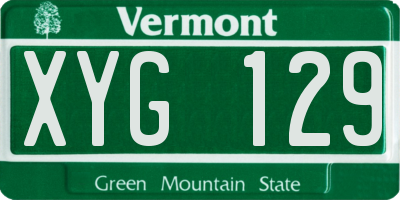 VT license plate XYG129