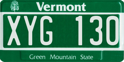 VT license plate XYG130