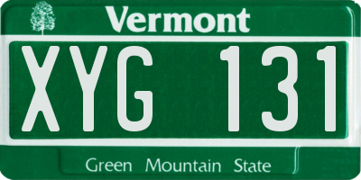 VT license plate XYG131