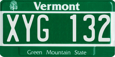 VT license plate XYG132