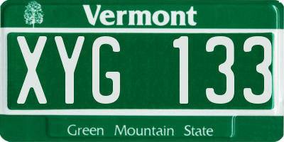 VT license plate XYG133