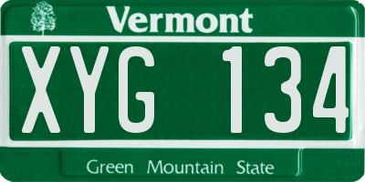 VT license plate XYG134