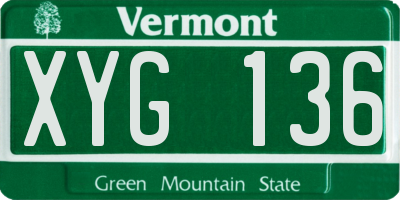 VT license plate XYG136