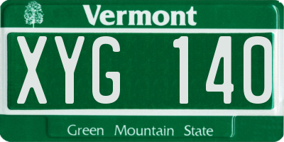 VT license plate XYG140