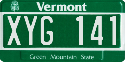 VT license plate XYG141