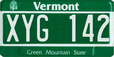 VT license plate XYG142