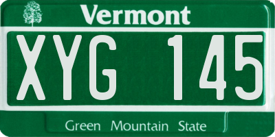 VT license plate XYG145