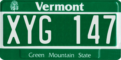 VT license plate XYG147