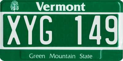 VT license plate XYG149