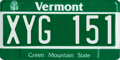 VT license plate XYG151