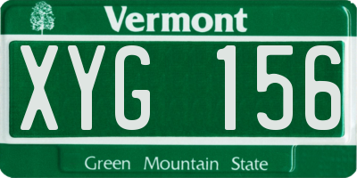VT license plate XYG156