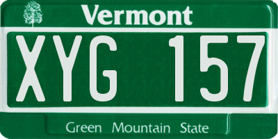 VT license plate XYG157