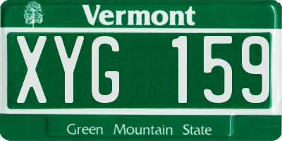VT license plate XYG159