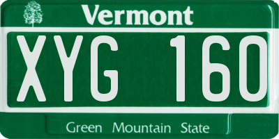 VT license plate XYG160