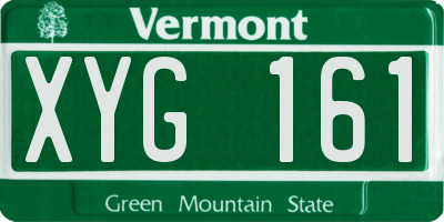 VT license plate XYG161