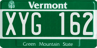 VT license plate XYG162