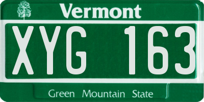 VT license plate XYG163