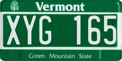 VT license plate XYG165