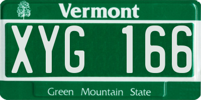 VT license plate XYG166
