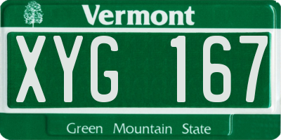 VT license plate XYG167