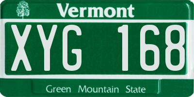 VT license plate XYG168