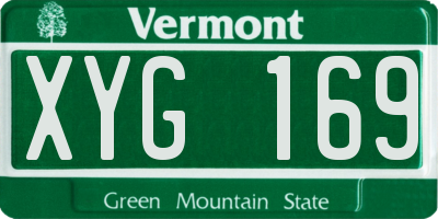 VT license plate XYG169