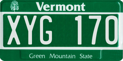 VT license plate XYG170