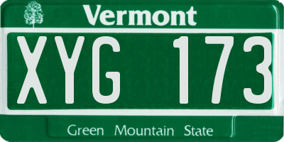 VT license plate XYG173