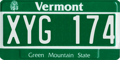 VT license plate XYG174